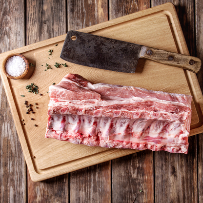 Fully Cooked Pork Loin Back Ribs - Assorted, Membrane Off (33lbs)