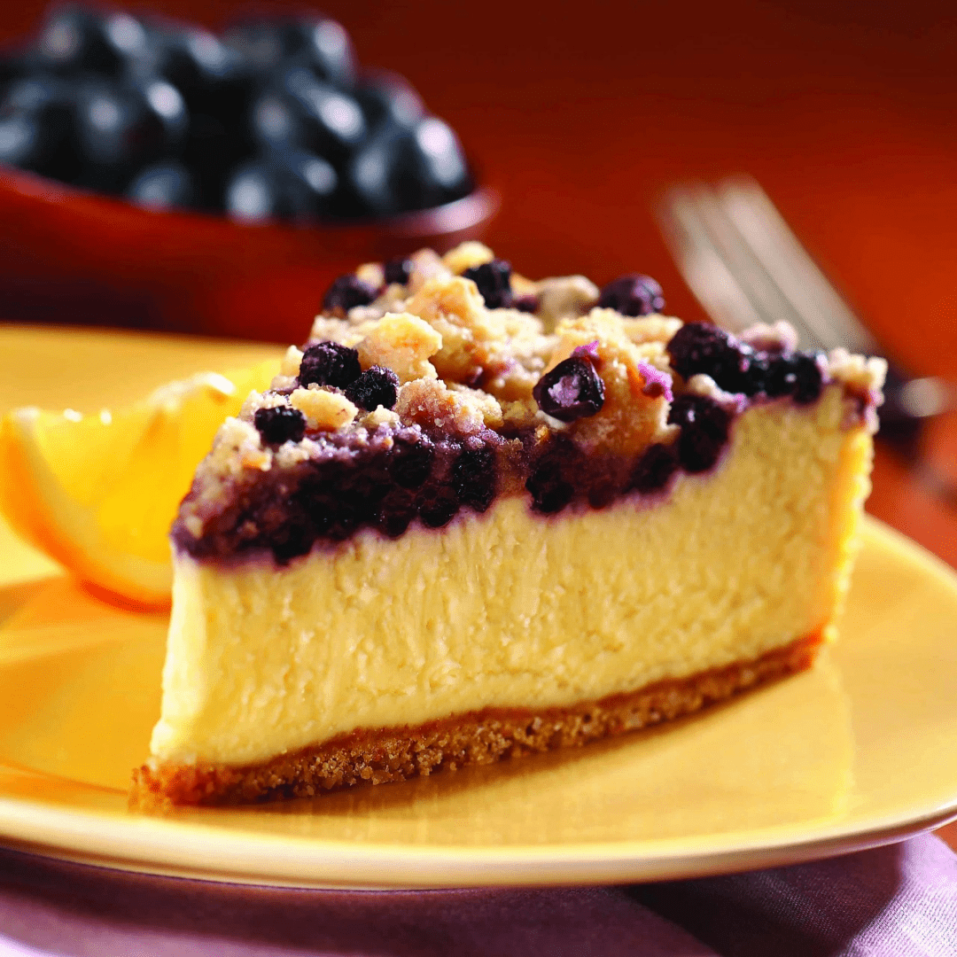 Lemon Blueberry Crumb Cheesecake Bindi Desserts Pacific Unlimited, Inc.